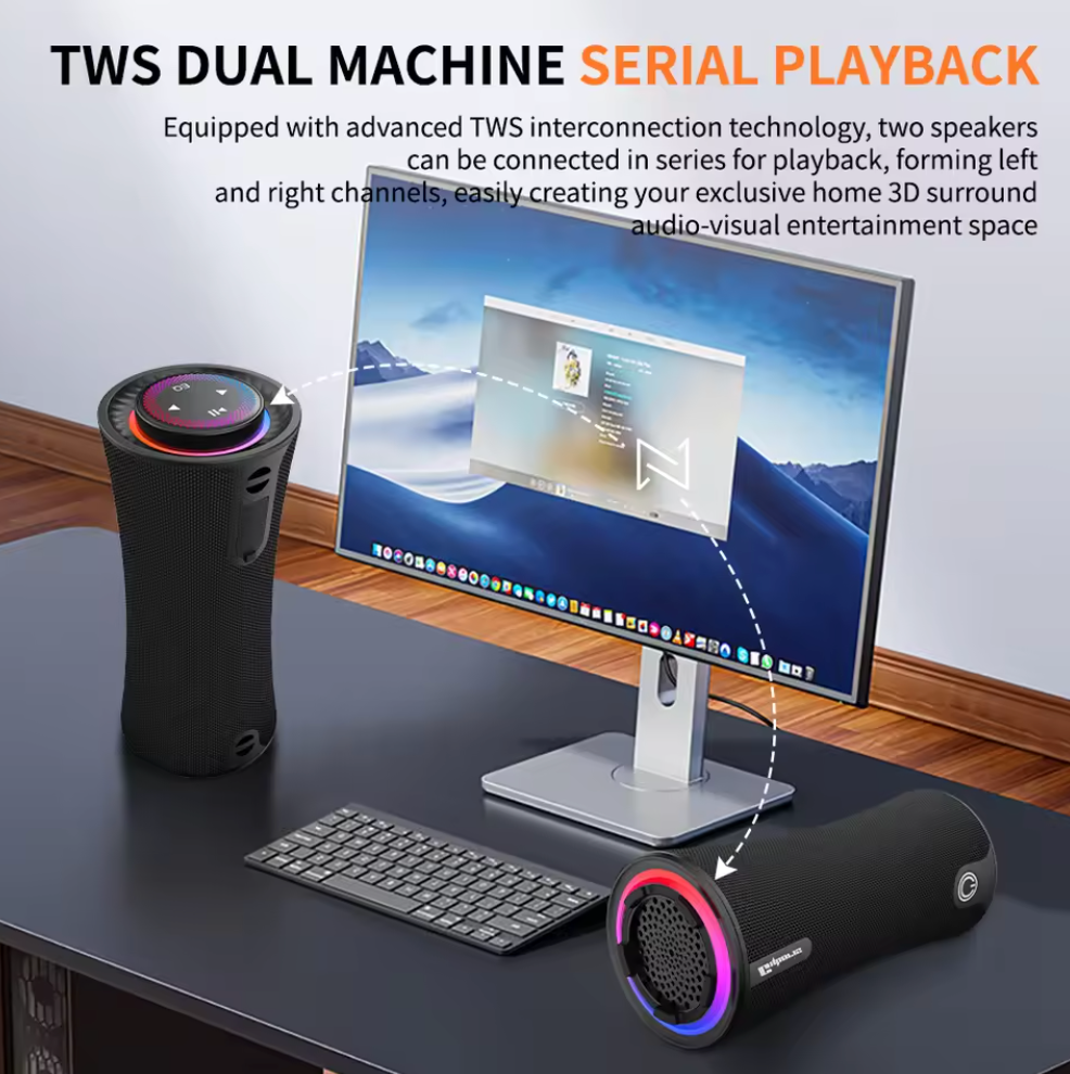 Tuneec T16 – 80W Bluetooth Speaker | Portable, Waterproof, 30H Playtime, Enhanced Bass